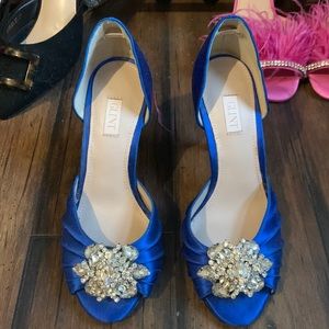 Royal Blue & Crystal Embellished Heel